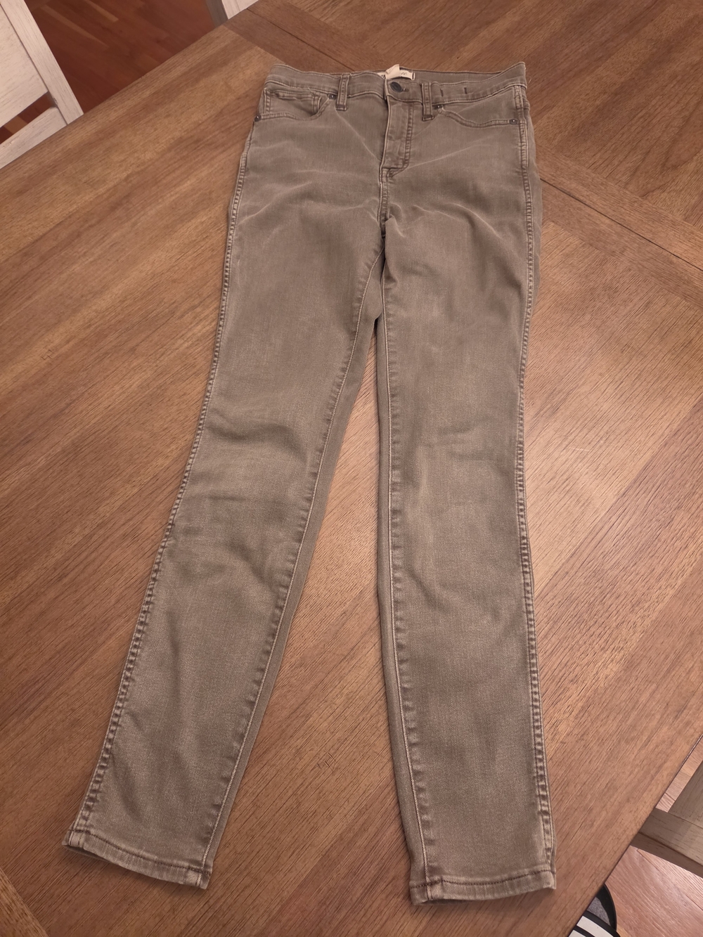 Madewell 10" High-Rise Skinny Jeans In Olive Green - Size 26